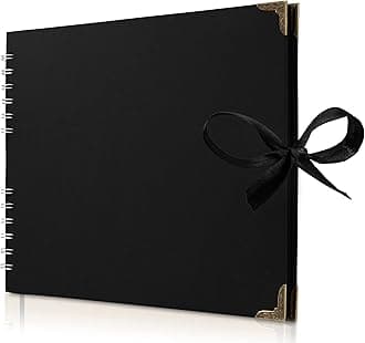 Bstorify Large Scrapbook Photo Albums 50 Pages (11 x 8.5 inch) Black Thick Kraft Paper, Memory Book - Ideal for Your Scrapbooking, Art & Craft Projects