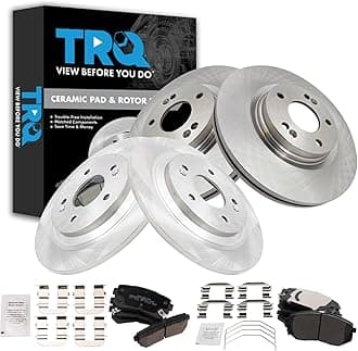 TRQ Front and Rear Brake Pad and Rotor Set Ceramic Compatible with 2018-2020 Hyundai Kona
