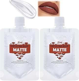Lip Gloss Base 2PCS Matte Lipgloss Base (100g), Lip Gloss Base Clear, Moisturizing, Glossy, Non-Stick Lip Primer for Lipstick Lip Oil, Lip Gloss Making Supplies DIY Beginner Lip Gloss Making Kit