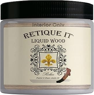 Liquid Wood for Gel Stain & Wood Stain by Retique It - 16oz Bleached (Perfect Companion to Chalk Furniture Paint, Milk Paint & Cabinet Paint) Beyond Faux Wood Look Paint.. Pint Bleached Wood