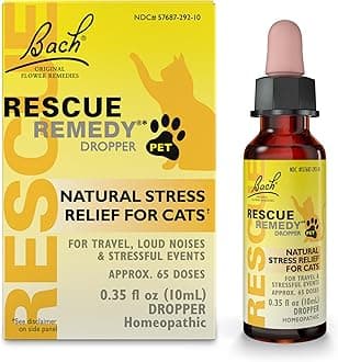 RESCUE REMEDY PET for Cats 10mL, Natural Calming Drops, Stress Relief for Cats & Kittens Caused by Loud Noises, Travel, New Pets & People, Homeopathic Flower Remedy