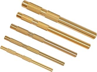 HQPASFY Brass Drift Punch Tool Set 5 Piece With 1/4 Inch, 3/8 Inch, 1/2 Inch, 5/8 Inch, 3/4 Inch Drift Punches Replace 67003-MAI 045256670034