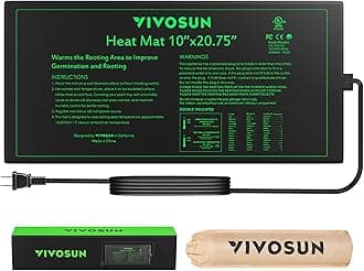 VIVOSUN Durable Waterproof Seedling Heat Mat 10" x 20.75" UL & MET-Certified Warm Hydroponic Heating Pad for Germination, Indoor Gardening, Greenhouse