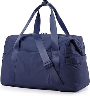 BAGSMART BAGSMART Gym Bag for Women, Carry on Weekender Overnight Bag, Travel Duffel Bags with Trolley Sleeve, Personal Item Travel Bag Tote Bag Workout Dance Bag, Dark Blue-34L
