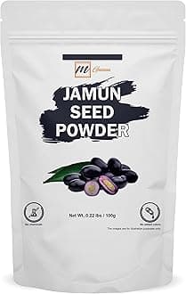 100% Natural Jamun Seed Powder | 0.22 LBS / 100 GMS | Eugenia Jambolana Powder for Skin and Health Care