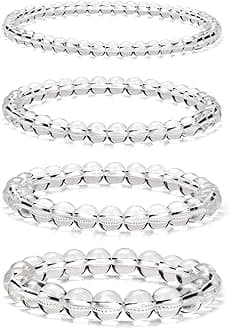 4pcs Beaded Bracelets for Women,Natural Healing Crystal Gemstones Bracelet,Anxiety Stress Relief Bracelet Handmade purple Jewelry Gifts for Women