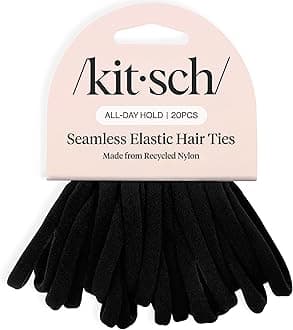 Nylon Hair Ties No Damage - Stretchable Hair Bands for Strong All-Day Hold, Ponytail Holders | Hair Accessories for Girls | Ideal Gifts for Women - Black, 20 Pcs