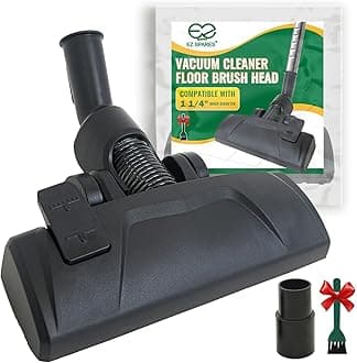 EZ SPARES Universal Vacuum Cleaner Floor Brush Head,32/35mm Attachment for Hard Floor and Carpet, 2-in-1 Combo Tool with Swivel Neck and Rolling Wheels, Vacuum Replacement Parts (Black)