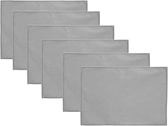 Lify Cotton Canvas Placemats - DIY Table Mats Heat-Resistant Non-Slip Insulation Table Runner for Kitchen Dining Room Table Decoration- Set of 6 (Grey)