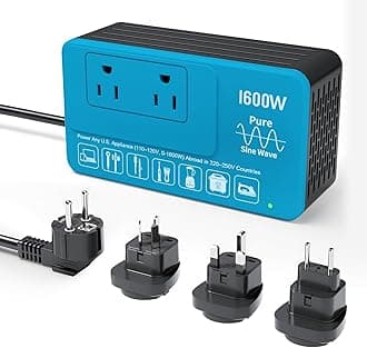 1600W 220V to 110V Converter for European International Travel, Universal Power Plug Adapter Voltage Converter US to Europe, Plug & Play, No Limitations - Power Any American Appliances Overseas