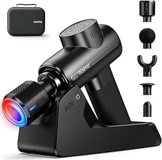 Active Thermacool Deluxe Massage Gun Deep Tissue with Charging Stand, Back Massager with Heat and Cold Head, Percussion Body Muscle Masajeador for Athletes Pain Relief