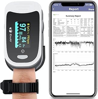 Sleep Oxygen Monitor with Built-in Recording Capability | Track Continuous Blood Oxygen Levels & Pulse Rate Overnight | Provides Sleep Report & Raw Data