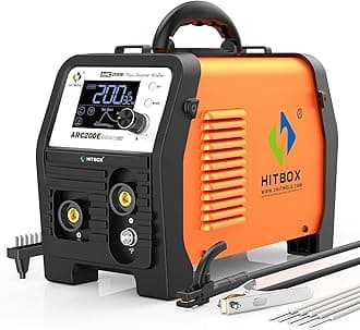 HITBOX 200A Stick Welder, 81V High No Load Voltage ARC/Lift TIG/Spool Gun Flux Core MIG Welding Machine with Synergic Control, IGBT Inverter 110V/220V MMA Welder Machine with TFT-LCD Large Display