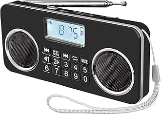 YF33 Portable FM Radio with Bluetooth, Dual Speakers, Clear Sound Quality, Stable Signal Reception, Favorite Station Storage with Digital Key, TF Card Support for Home and Travel(Black)