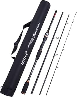 GotureTravel Fishing Rods, 4 Piece Fishing Pole with Case/Bag, Casting/Spinning Rod,Ultralight Fishing Baitcasting Rod 7ft for Saltwater Trout, Bass, Walleye, Pike