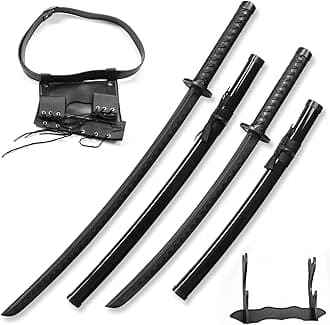 RTCT Polypropylene Training Katana Sword high Toughness Cosplay, Shooting Props,The Set Includes a Belt and Knife Holder for The Long and Short Dual Knives.