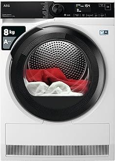 AEG 8000 Series Freestanding Heat Pump Tumble Dryer TR848P4B, AbsoluteCare Freestanding Heat Pump Tumble Dryer with Low Energy Consumption, WiFi Connected, 8kg Load, Energy Class A++, White