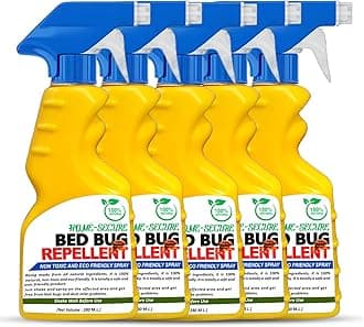 Home-secure Bed Bug Killer Spray| Natural Bed Bug Repellent | Instant Action Long Lasting Protection, Chemical-free, Eco-friendly, Insect Repellent, with Lime Scent (280 ml, Pack of 5)