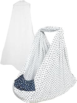 beetotNew Born Baby Swing Cradle (Jhula) | Cradle Cloth, Removable Mattress Bed, and Mosquito Net (No Any Hanger Or Spring)| Weight Capacity up to 20kg | Age from 0-12 Months | Dotted Pattern