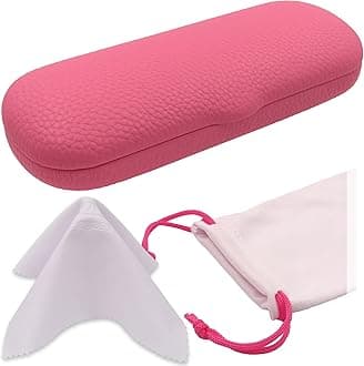 MyEyeglassCase Men Small Glasses case - Eyeglasses Hard Shell Holder Pouch & Cloth-Reading Slim & Narrow Case Heavy Duty