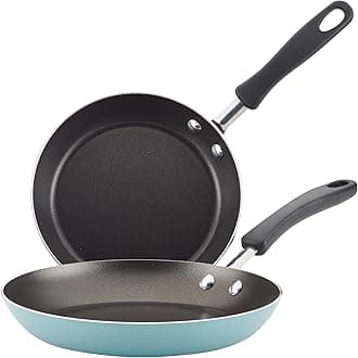 Cookstart DiamondMax Nonstick Frying Pans/Skillet Set, Dishwasher Safe, 8.25 Inch and 10 Inch, Aqua