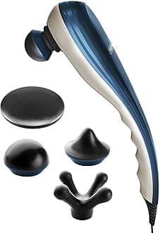 Deep Tissue Corded Long Handle Percussion Massager, Handheld Therapy with Variable Intensity to Relieve Pain in the Back, Neck, Shoulders, Muscles, & Legs, FSA Eligible, Model 4290-300