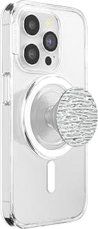 PopSockets Round Phone Grip Compatible with MagSafe, Adapter Ring Included, Phone Holder, Wireless Charging Compatible - FATA Morgana Chrome