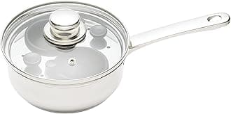 KitchenCraft Stainless Steel Two Hole Egg Poacher 16cm (6"), Gift Boxed