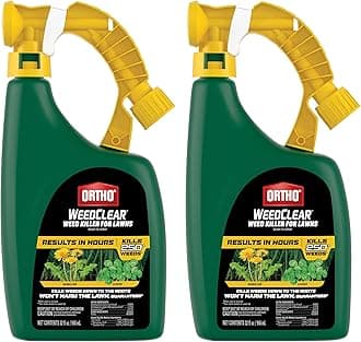 Ortho WeedClear Weed Killer for Lawns Ready-to-Spray - Won't Harm Grass (When Used as Directed), Weed Killer Spray, Kills Dandelion & Clover, Treats up to 16,000 sq. ft., 32 fl. oz. (2-Pack)
