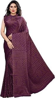 MIRCHI FASHIONWomen's Designer Chiffon Bandhani Printed Saree with Blouse Piece