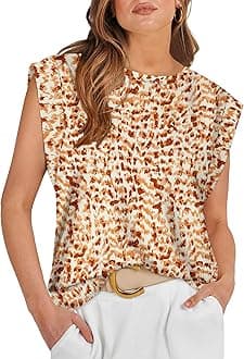 WIHOLL Cap Sleeve Tops for Women Summer Top Basic Tee Shirts Business Casual Tank Loose Fit 2026 Fashion