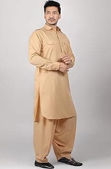 Men's Cotton Blend Pathani Kurta Pyjama Suit