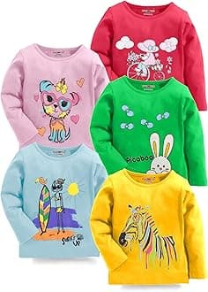 KuchipooGirls Full Sleeves Regular Fit Cotton T-Shirt