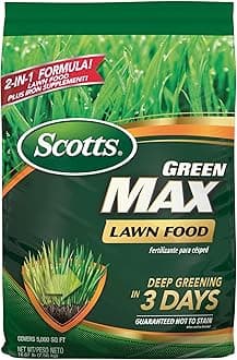 Green Max Lawn Food - Lawn Fertilizer for Grass Plus Iron Supplement, 5,000 sq. ft., 16.67 lbs.