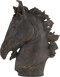 Deco 79 Polystone Horse Decorative Sculpture Home Decor Statue, Accent Figurine 22" x 7" x 25", Brown