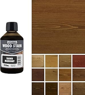Littlefair's Wood Stain Water-Based - (Brown Mahogany) – Non-Toxic, Eco-Friendly & Quick Drying - Easy-to-Apply, Concentrated Formula for All Wood Types – 250ml