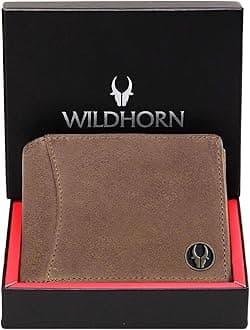 WildHornRfid Protected Leather Wallet For Men, Tan Hunter