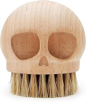 Suck UK Skull Brush - Shoe Shiner - Nail Polish Cleaner - Shaving Brush - Wood Scrubber - Gothic Home Decor - Cleaning Brushes - Goth Gifts For Men - Halloween Decor - Mens Accessories - Novelty Gifts