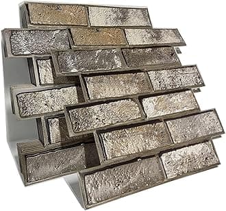 3D Wallpaper Peel and Stick,3D Wall Panels,10PCS 30 x 30 cm,Brick Tiles for Living Room,Fireplace,Bedroom. (Brick Yellow)