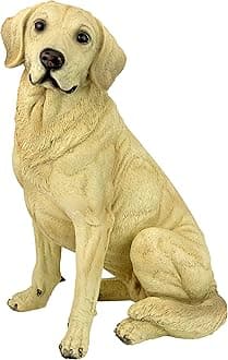 Golden Labrador Retriever Dog Garden Statue, 15 Inch, Full Color