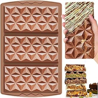 HKNMTT Chocolate Bar Mold Silicone, Large Stuffed Dubai Pistachio Deep Bar Mo...