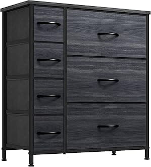 YITAHOME Dresser with 7 Drawers - Fabric Dresser, Organizer Unit for Bedroom, Living Room, Hallway, Closets - Sturdy Steel Frame, Wooden Top & Easy Pull Fabric Bins