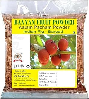 VS Products Aalam Pazham Powder, 150g, Banyan Fruit Powder, Indian Fig, Bargad, Ficus Bengalensis Fruit Powde, 150g