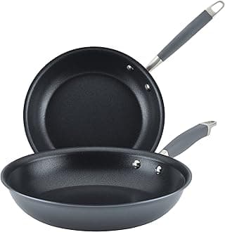 Advanced Home Hard-Anodized Nonstick Skillets (2 Piece Set- 10.25-Inch & 12.75-Inch, Moonstone)