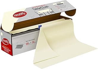Neatiffy 54 Inch x 108 Feet Disposable Plastic Table Cloth Roll, Party/Banquet Table Cover, Tablecloths For Rectangle/Round/Square Tables, Equals To 12 Picnic Pack (Ivory)