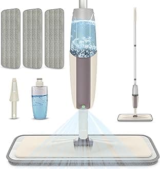 Spray Mops for Floor Cleaning: MEXERRIS Wet Mop with 3 Washable Pads for Swiffer Powermop - Floor Mop with Refillable Bottle - Home Commercial Dust Mops for Hardwood Laminate Ceramic Tiles