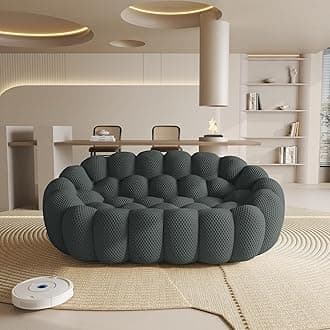 - WJShome Bubble Sofa Couch,79.53'' Modern Curved Sofas for Living Room, 2 Seater LoveSofa Lazy Floor Sofa, Large Bean Bag Chair,Deep Seat Floor Sofas Chair Lounge for Office, Apartment(Dark Gray)