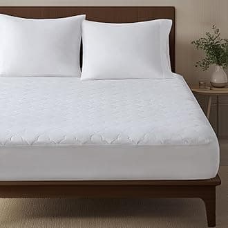 Sleep Philosophy Twin Mattress Pad, Cotton Mattress Protector Classic Cloud Quilted Bed Cover, All Natural Breathable Mattress Topper Fitted Pocket Fits Up to 18", Machine Washable, White