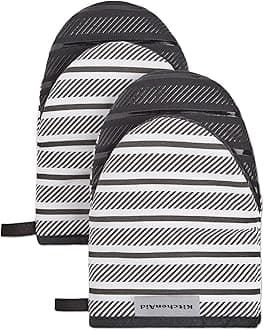 Albany Mini Oven Mitt 2-Pack Set, Matte Black, 5.5"x8"