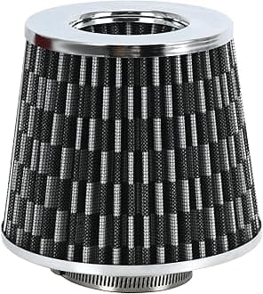 PTNHZ Universal Carbon Fiber 2.5" 63mm High Flow Cold Air Intake Cone Air Filter Power Intake Air Inlet System Air Cleaner